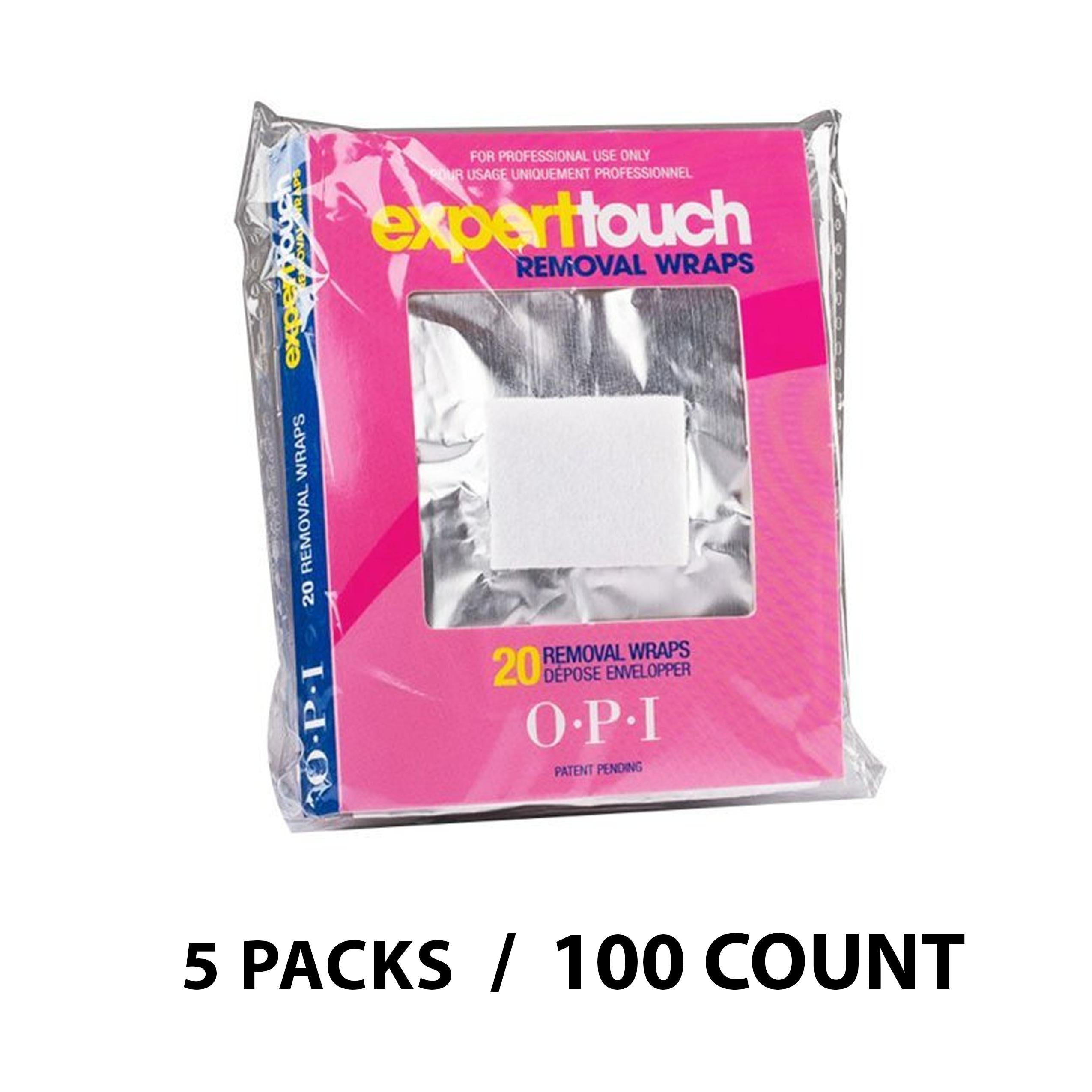 OPI Expert Touch Removal Wraps - 5 Pack - 100 Count - Long Lasting Formula