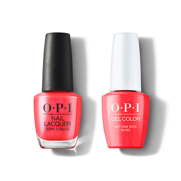 OPI - Gel & Lacquer Combo - Left Your Texts On Red - Long Lasting Formula