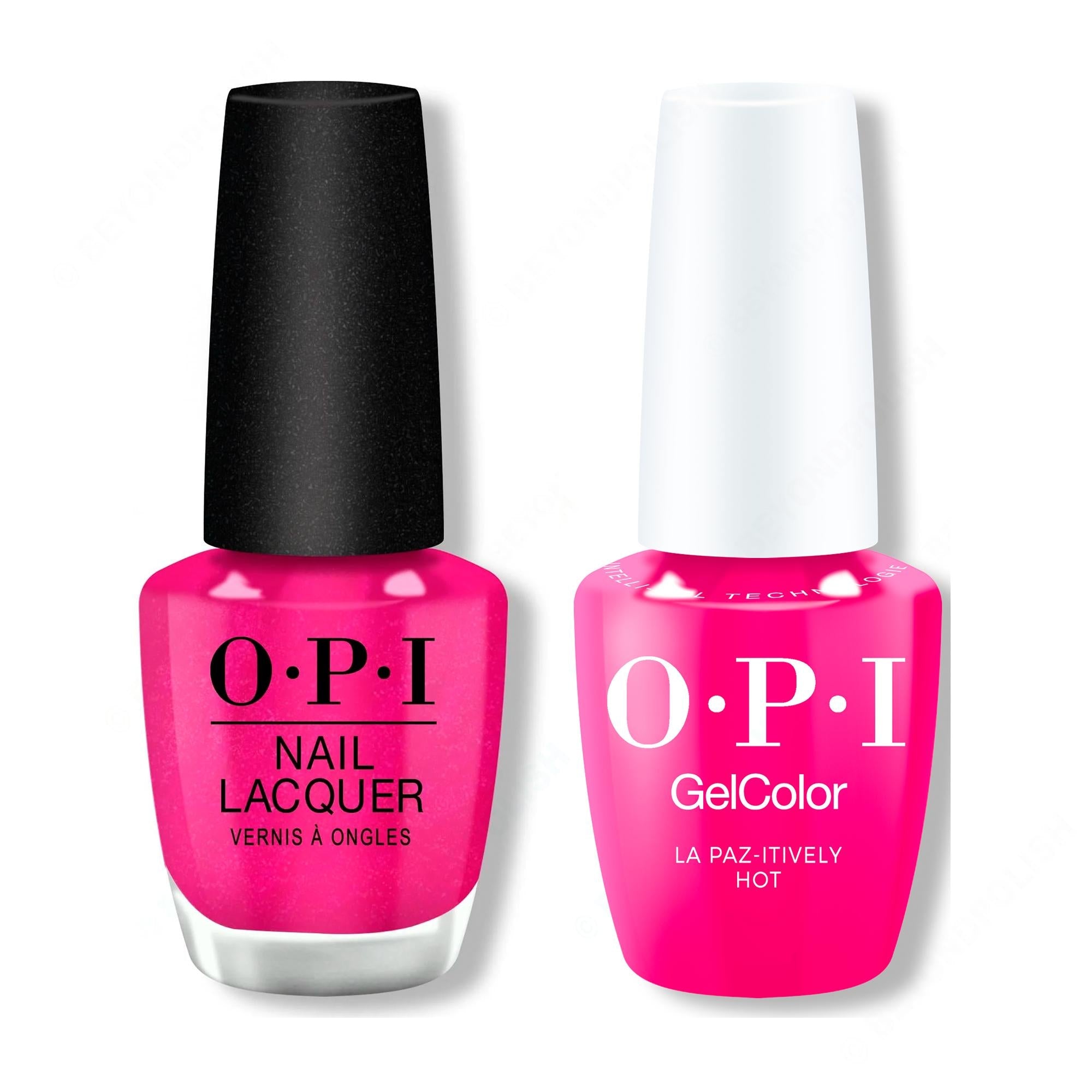 OPI - Gel & Lacquer Intelli-Gel Combo - La Paz-itively Hot 0.5 Oz - Long Lasting Formula