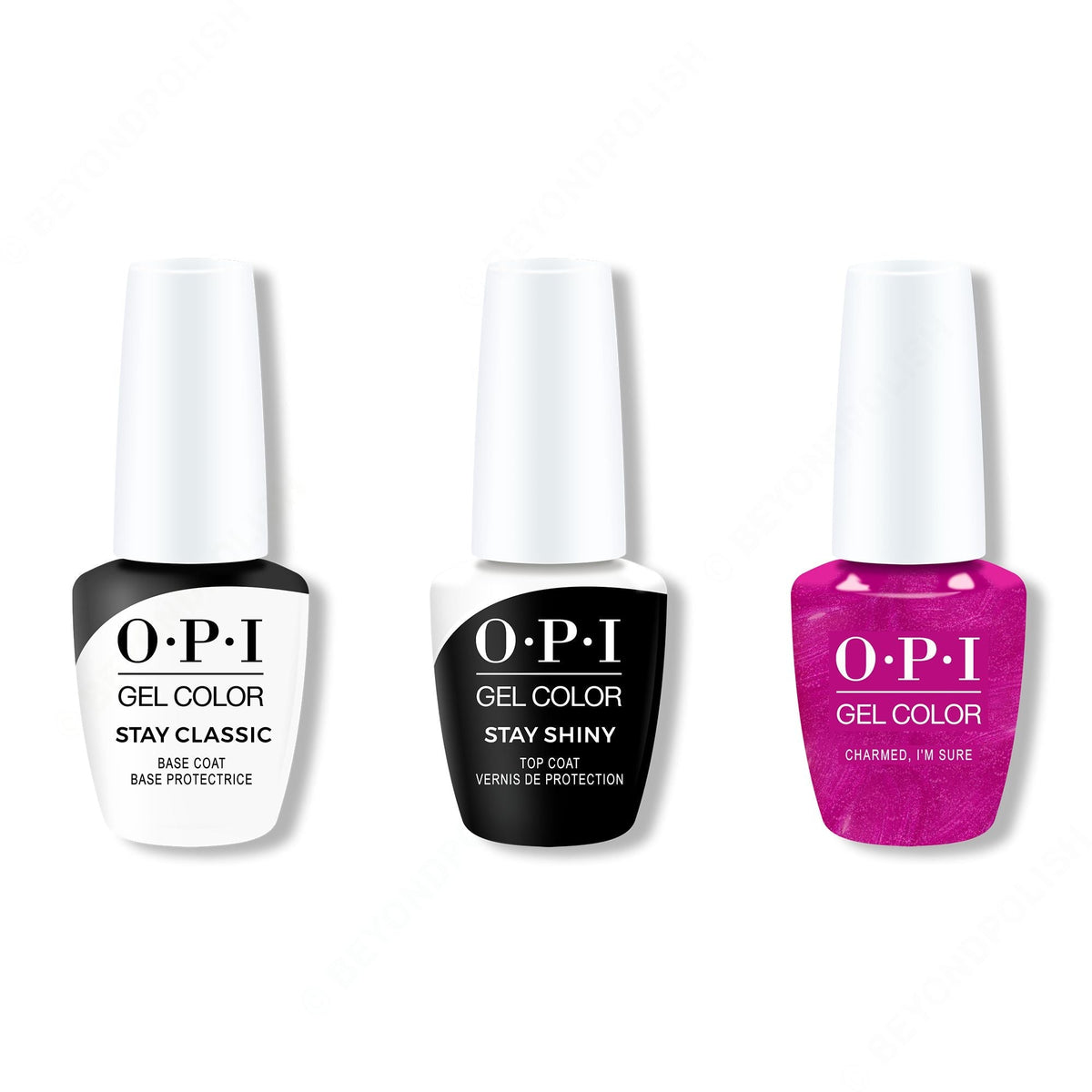 OPI GelColor Combo - Stay Classic Base, Shiny Top & Charmed, I'm Sure - Long Lasting Formula