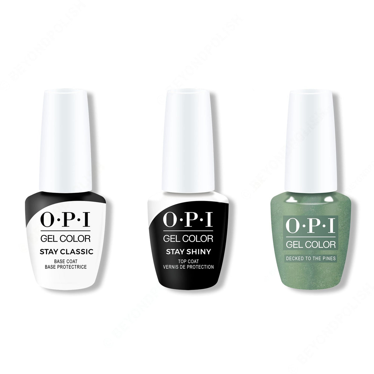 OPI GelColor Combo - Stay Classic Base, Shiny Top & Decked to the Pines - Long Lasting Formula