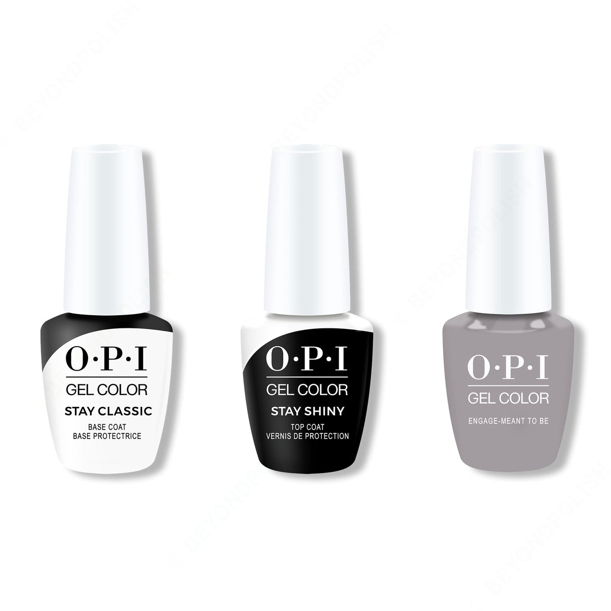 OPI GelColor Combo - Stay Classic Base, Shiny Top & Engage-meant to Be - Long Lasting Formula