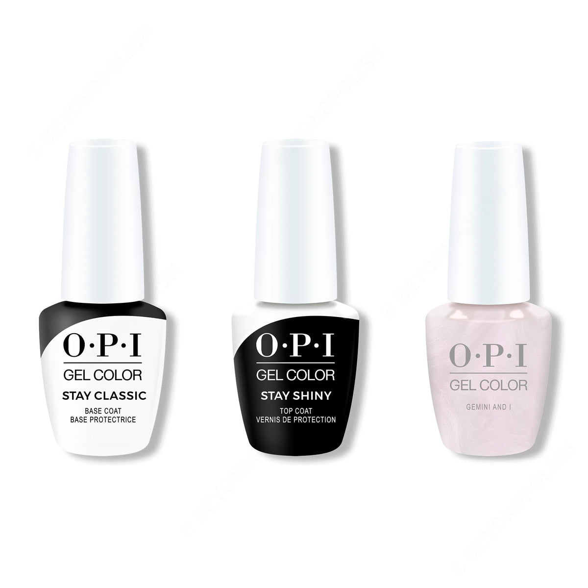 OPI GelColor Combo - Stay Classic Base, Shiny Top & Gemini And I - Long Lasting Formula