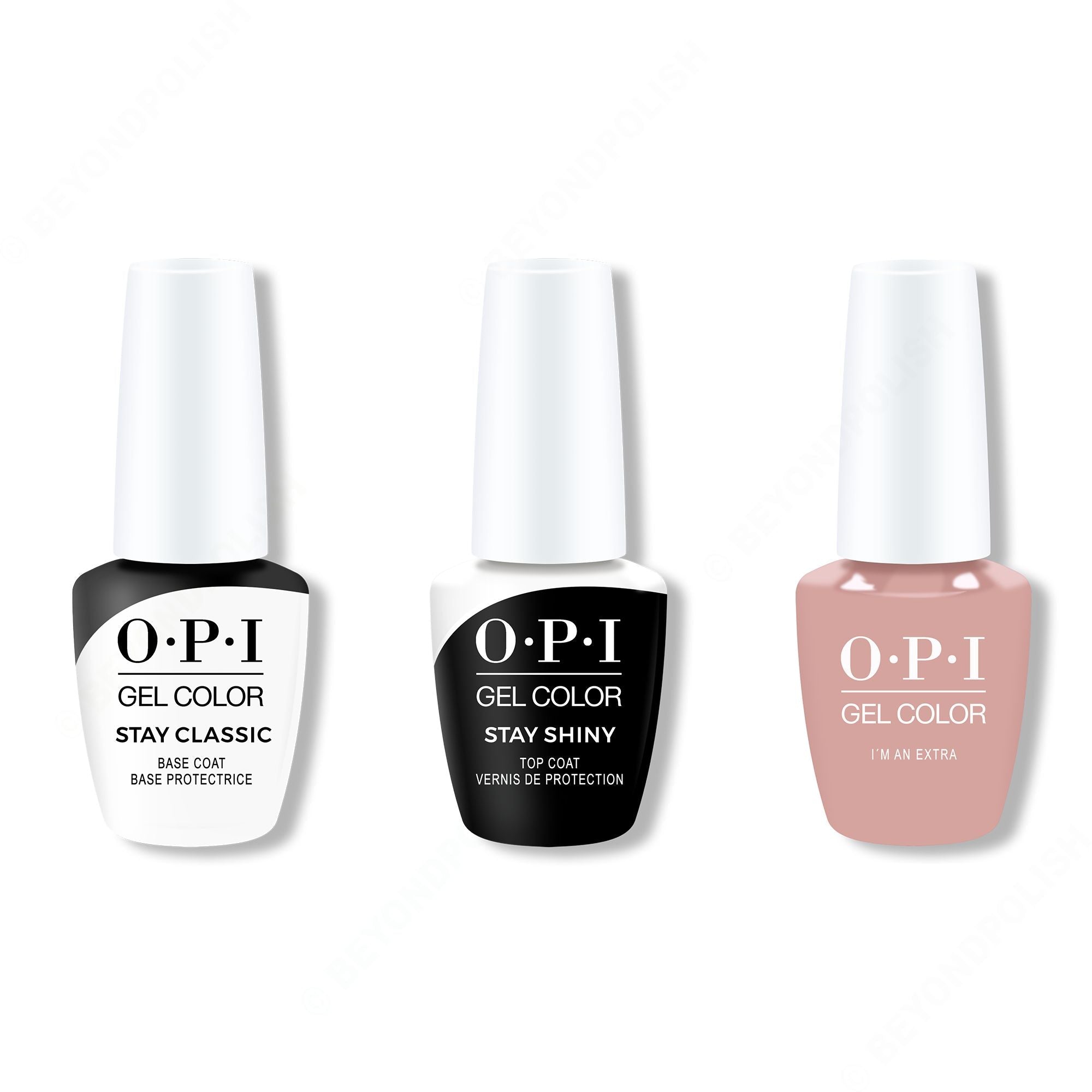 OPI GelColor Combo - Stay Classic Base, Shiny Top & I'm an Extra - Long Lasting Formula