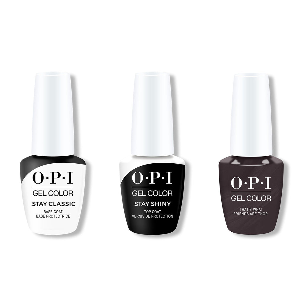 OPI GelColor Combo - Stay Classic Base, Shiny Top & Krona-logical Order - Long Lasting Formula