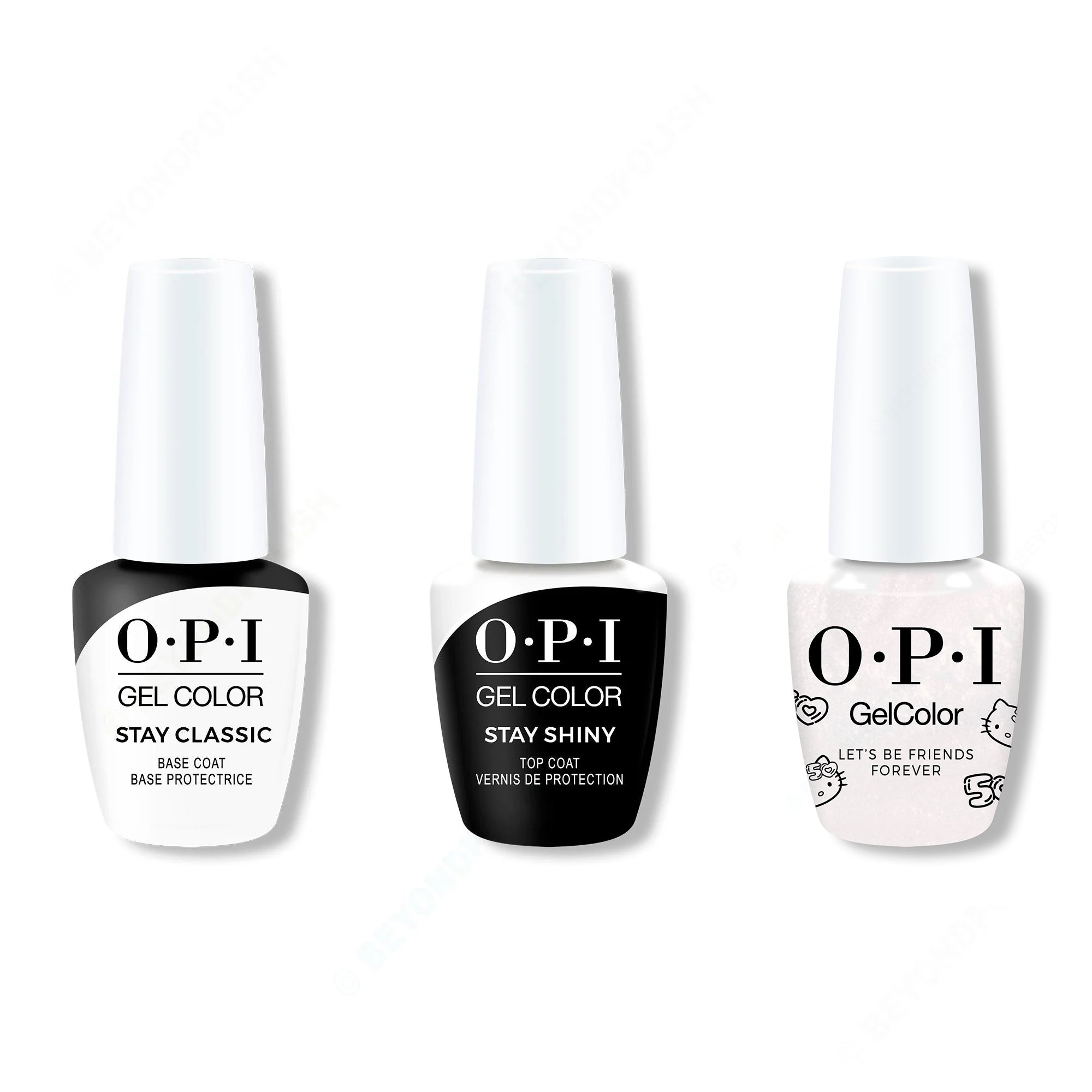 OPI GelColor Combo - Stay Classic Base, Shiny Top & Let's Be Friends Forever - Long Lasting Formula