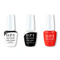 OPI GelColor Combo - Stay Classic Base, Shiny Top & Liquid Fire - Long Lasting Formula