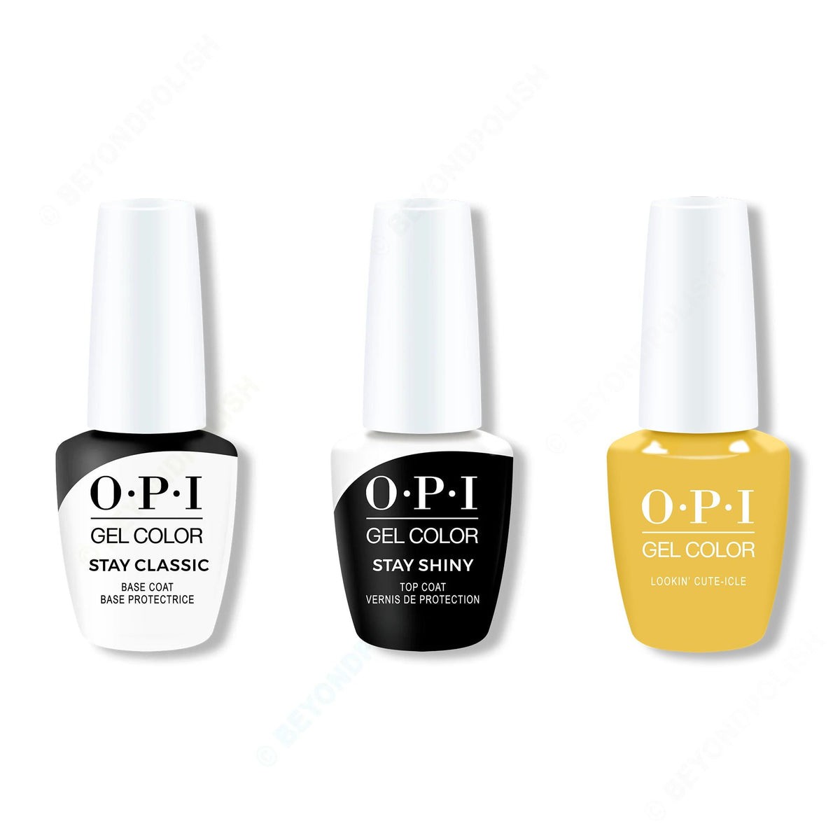 OPI GelColor Combo - Stay Classic Base, Shiny Top & Lookin' Cute-Icle - Long Lasting Formula