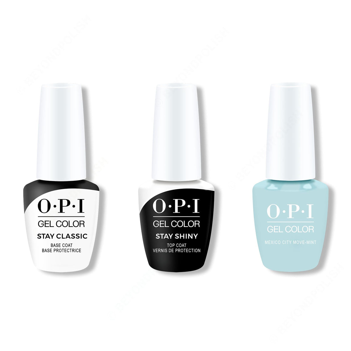OPI GelColor Combo - Stay Classic Base, Shiny Top & Mexico City Move-mint - Long Lasting Formula