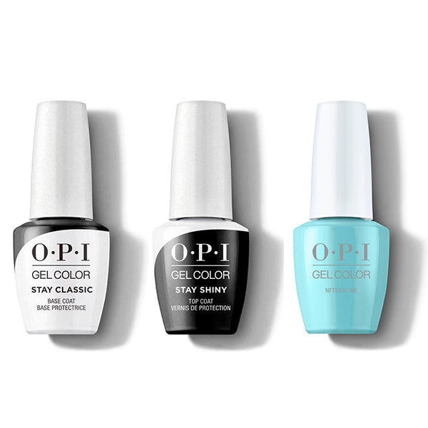 OPI GelColor Combo - Stay Classic Base, Shiny Top & NFTease Me - Long Lasting Formula