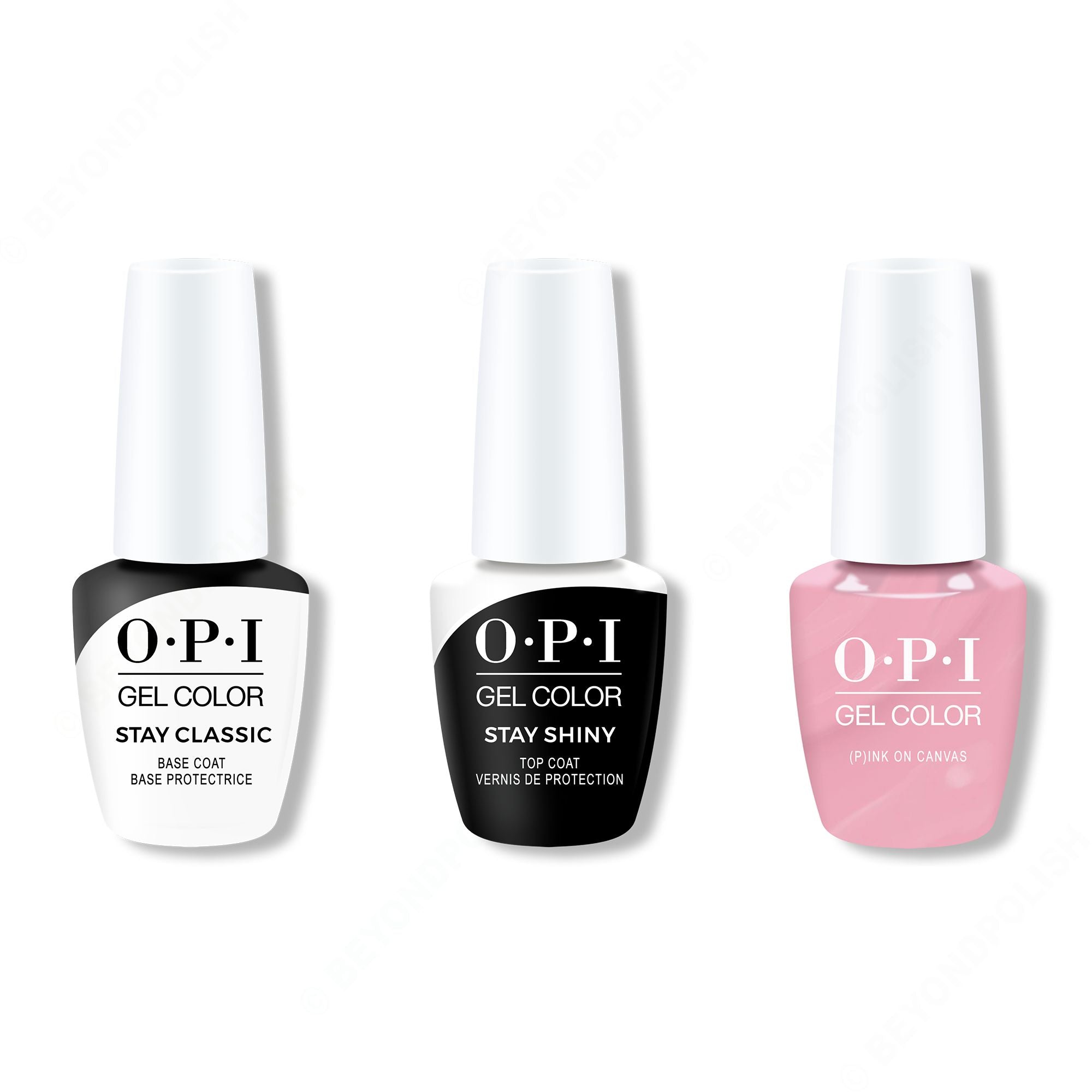 OPI GelColor Combo - Stay Classic Base, Shiny Top & (P)Ink on Canvas - Long Lasting Formula