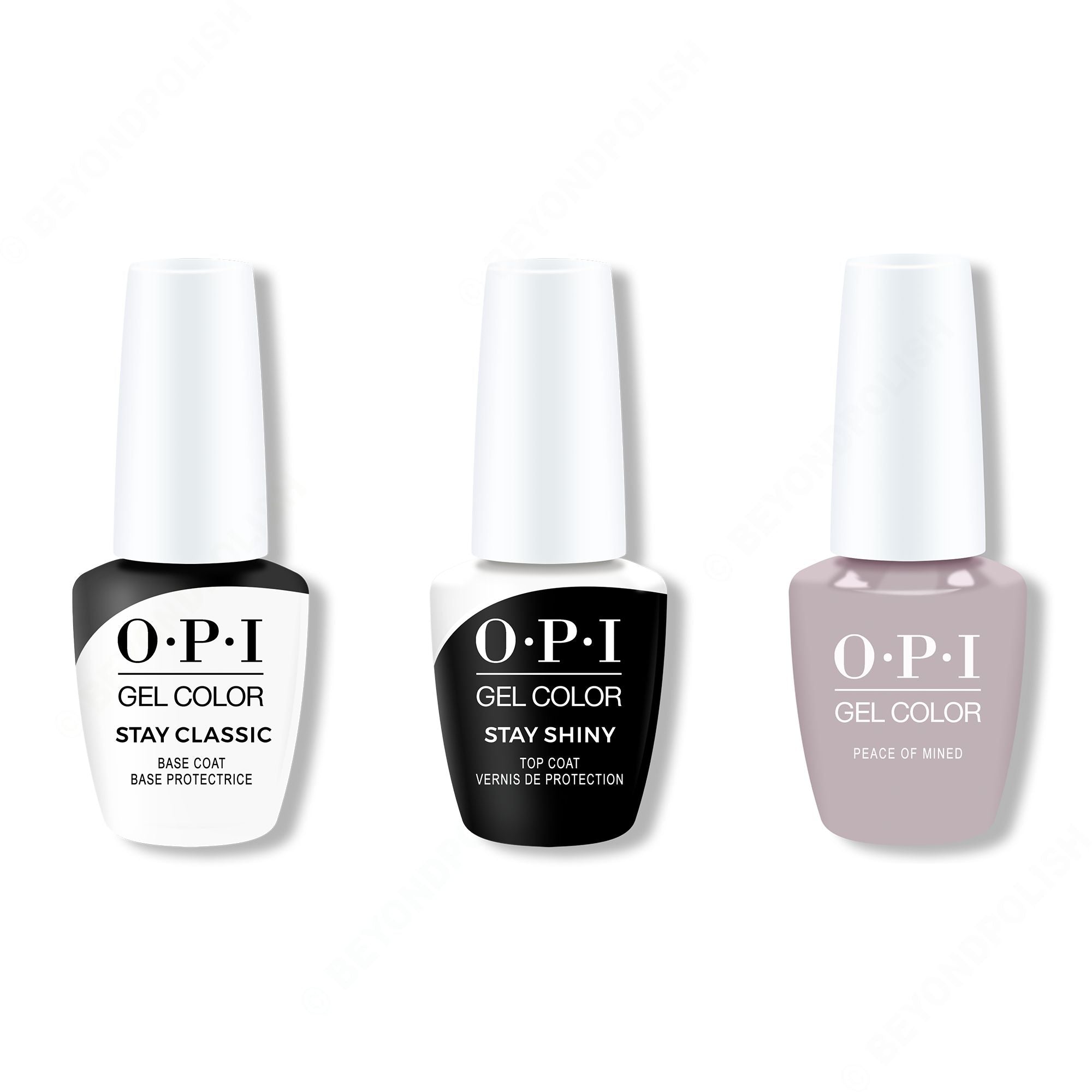 OPI GelColor Combo - Stay Classic Base, Shiny Top & Peace Of Mined - Long Lasting Formula
