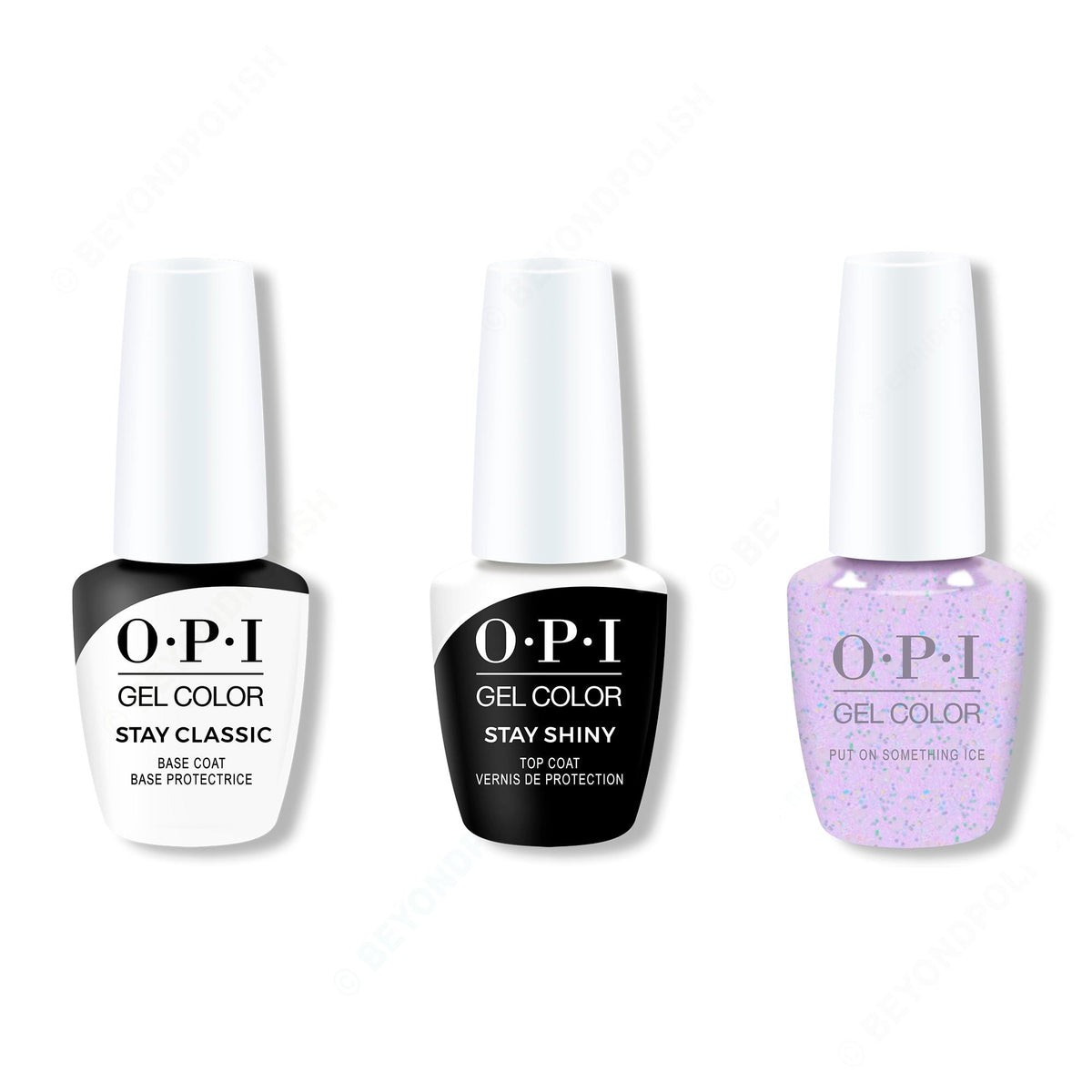 OPI GelColor Combo - Stay Classic Base, Shiny Top & Put On Something Ice - Long Lasting Formula