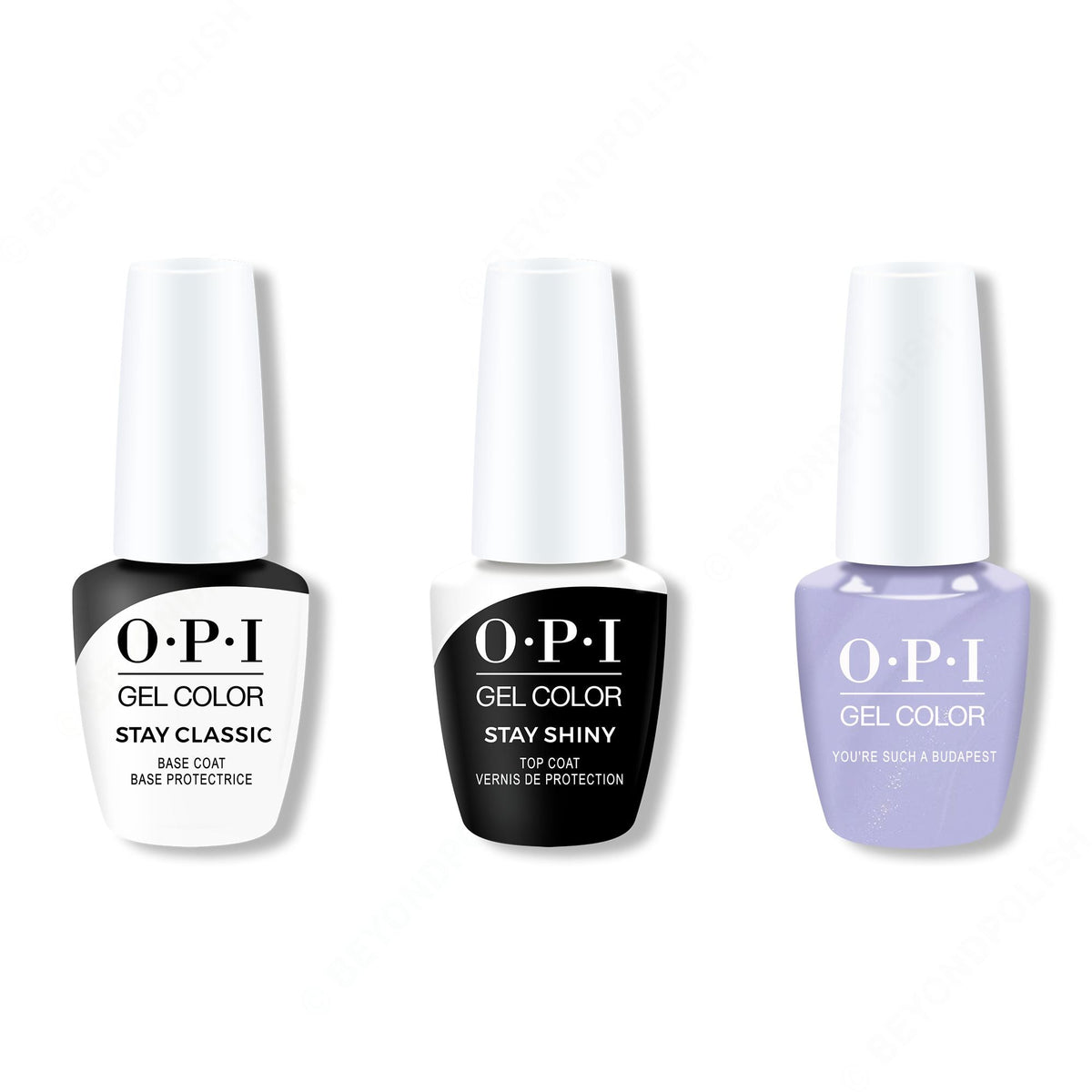 OPI GelColor Combo - Stay Classic Base, Shiny Top & Youre Such A BudaPest - Long Lasting Formula