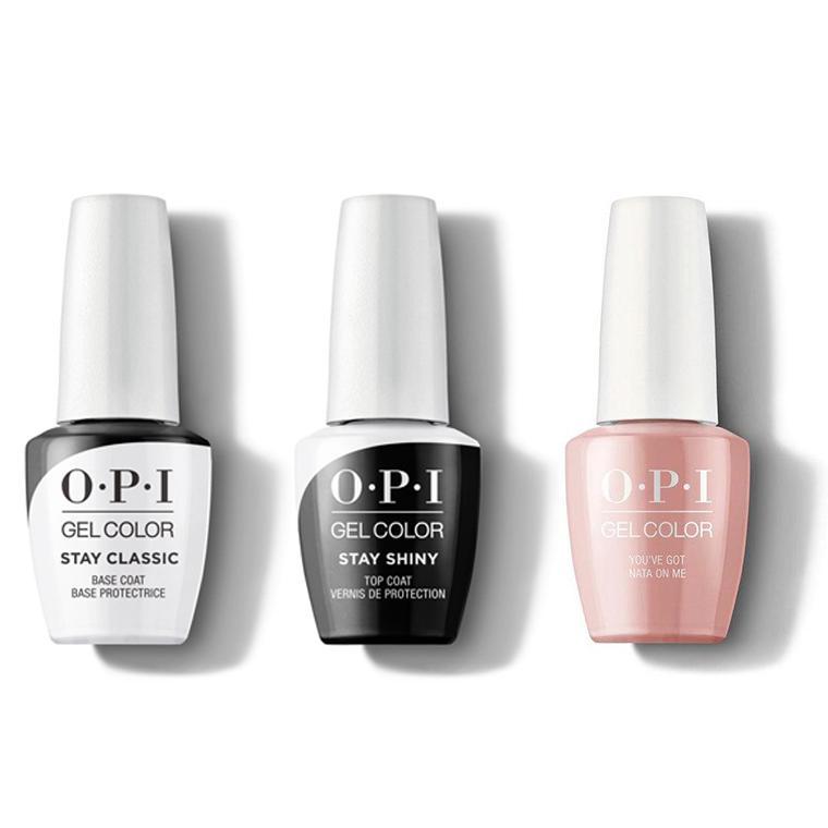 OPI GelColor Combo - Stay Classic Base, Shiny Top & Youve Got Nata On Me - Long Lasting Formula