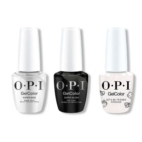 OPI GelColor Combo - Super Base, Super Gloss Top & Let's Be Friends Forever - Long Lasting Formula