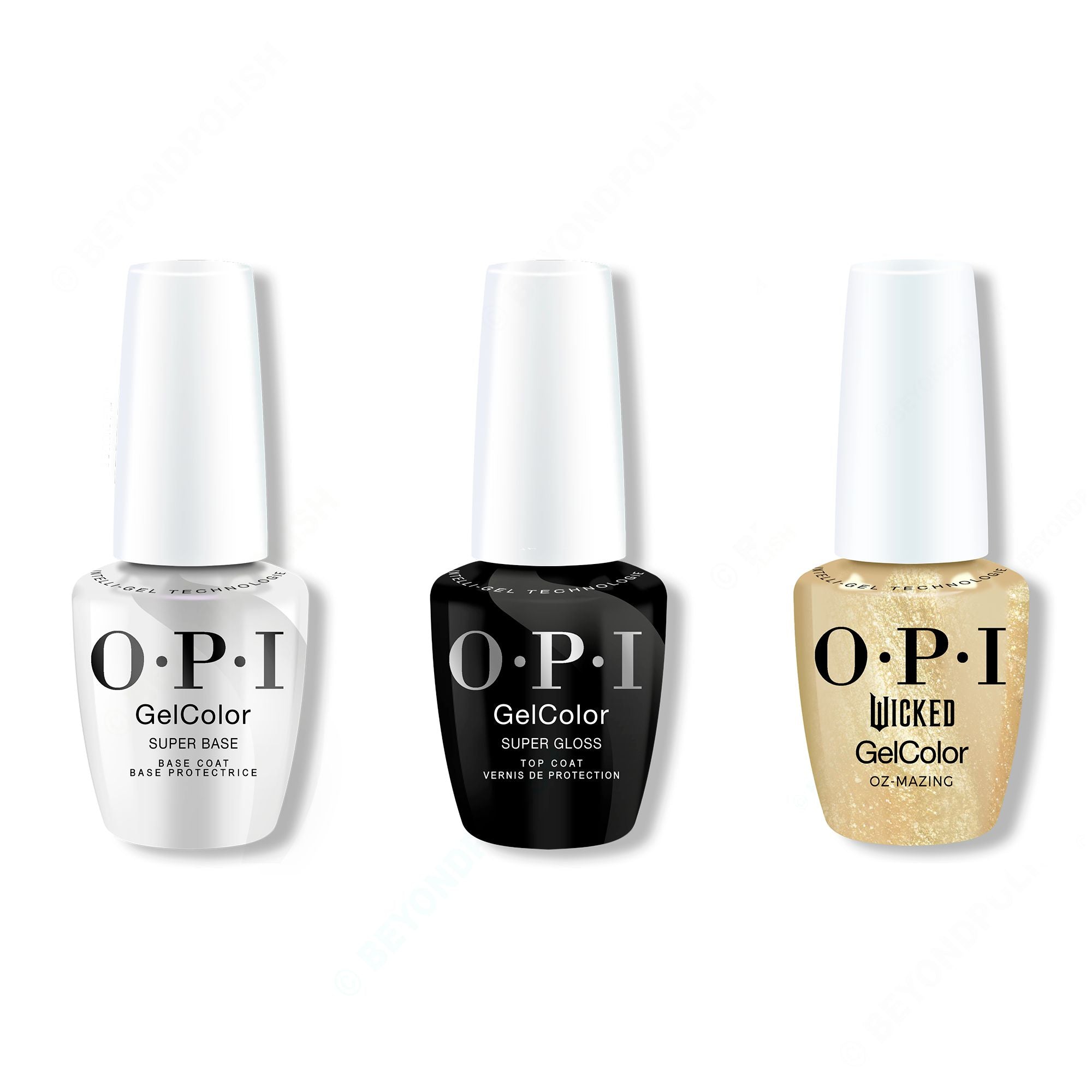 OPI GelColor Combo - Super Base, Super Gloss Top & Oz-Mazing - Long Lasting Formula