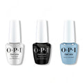 OPI GelColor Intelli-Gel Combo - Super Base Coat, Super Gloss Top Coat & Baggy Jean Baby - Long Lasting Formula