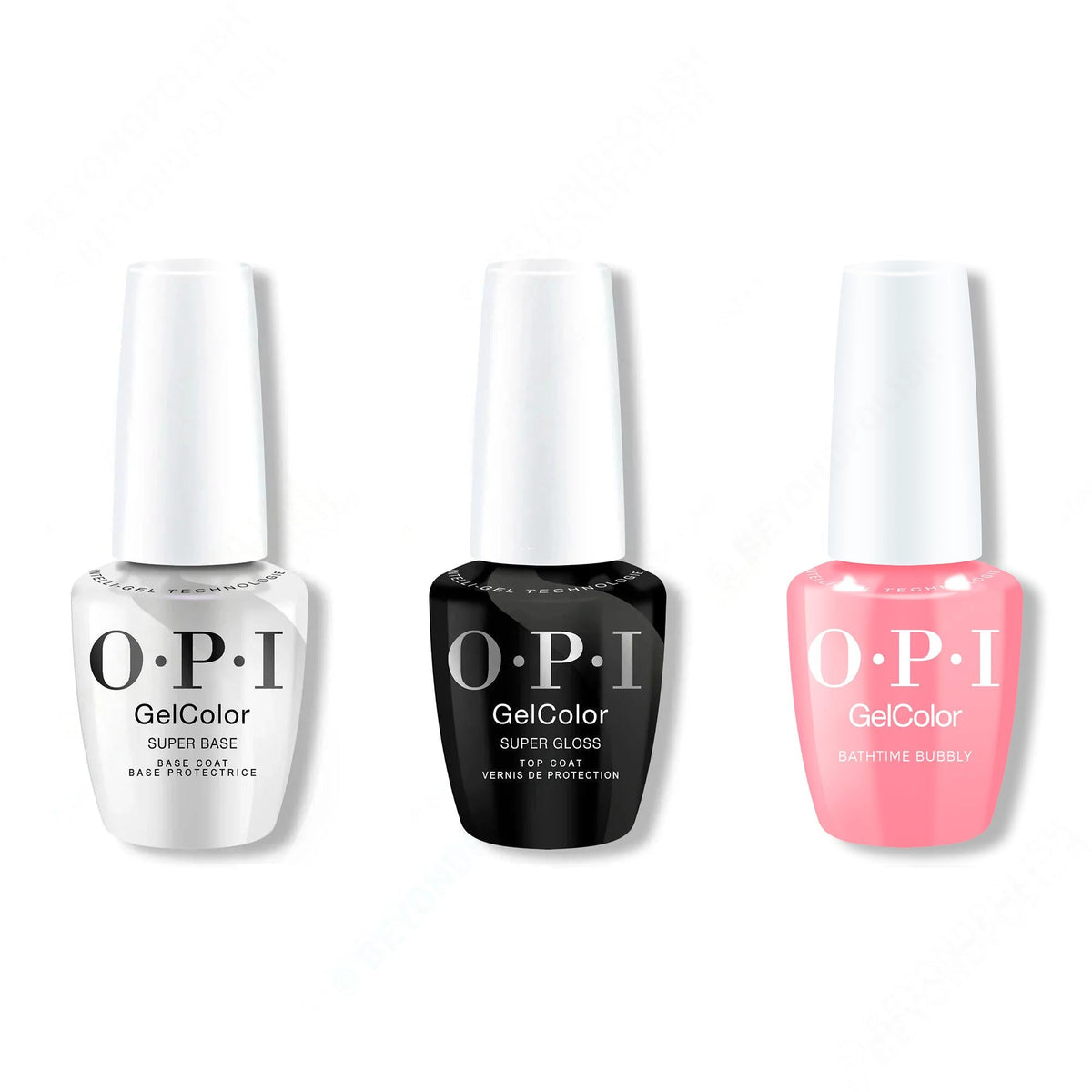 OPI GelColor Intelli-Gel Combo - Super Base Coat, Super Gloss Top Coat & Bathtime Bubbly - OPIcons Spring 2026 - Long Lasting Formula