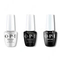 OPI GelColor Intelli-Gel Combo - Super Base Coat, Super Gloss Top Coat & Black Onyx - Long Lasting Formula