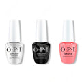 OPI GelColor Intelli-Gel Combo - Super Base Coat, Super Gloss Top Coat & Bubblegum Goth - Long Lasting Formula