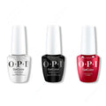 OPI GelColor Intelli-Gel Combo - Super Base Coat, Super Gloss Top Coat & Chick Flick Cherry 0.5 Oz - Long Lasting Formula