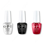OPI GelColor Intelli-Gel Combo - Super Base Coat, Super Gloss Top Coat & Chick Flick Cherry 0.5 Oz - Long Lasting Formula