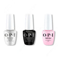 OPI GelColor Intelli-Gel Combo - Super Base Coat, Super Gloss Top Coat & Hollywood & Vibe 0.5 Oz - Long Lasting Formula