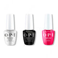 OPI GelColor Intelli-Gel Combo - Super Base Coat, Super Gloss Top Coat & Madam President - Long Lasting Formula