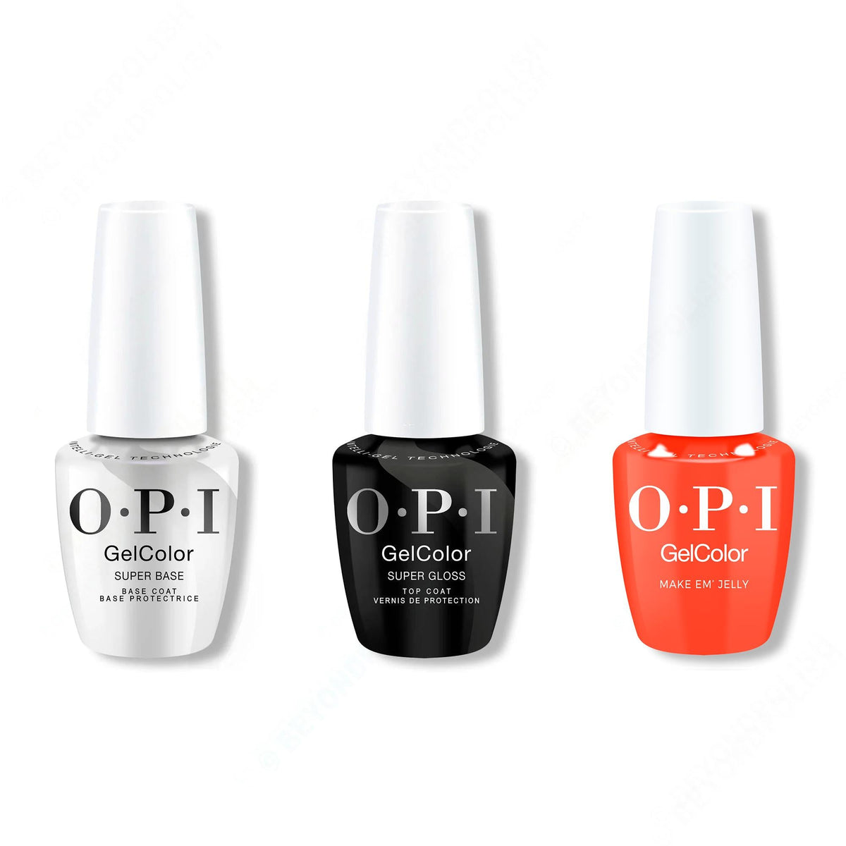 OPI GelColor Intelli-Gel Combo - Super Base Coat, Super Gloss Top Coat & Make 'Em Jelly - Long Lasting Formula