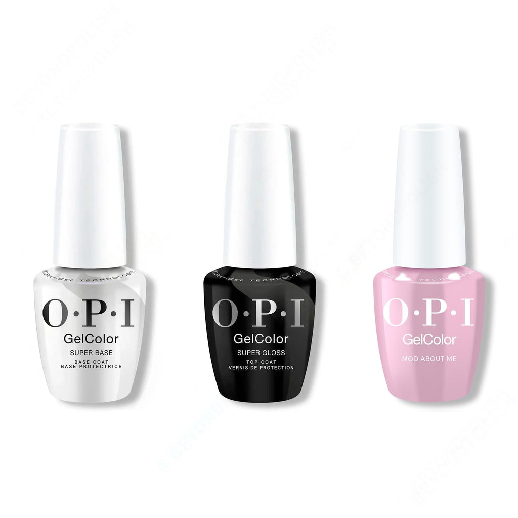 OPI GelColor Intelli-Gel Combo - Super Base Coat, Super Gloss Top Coat & Mod About Me - OPIcons Spring 2026 - Long Lasting Formula