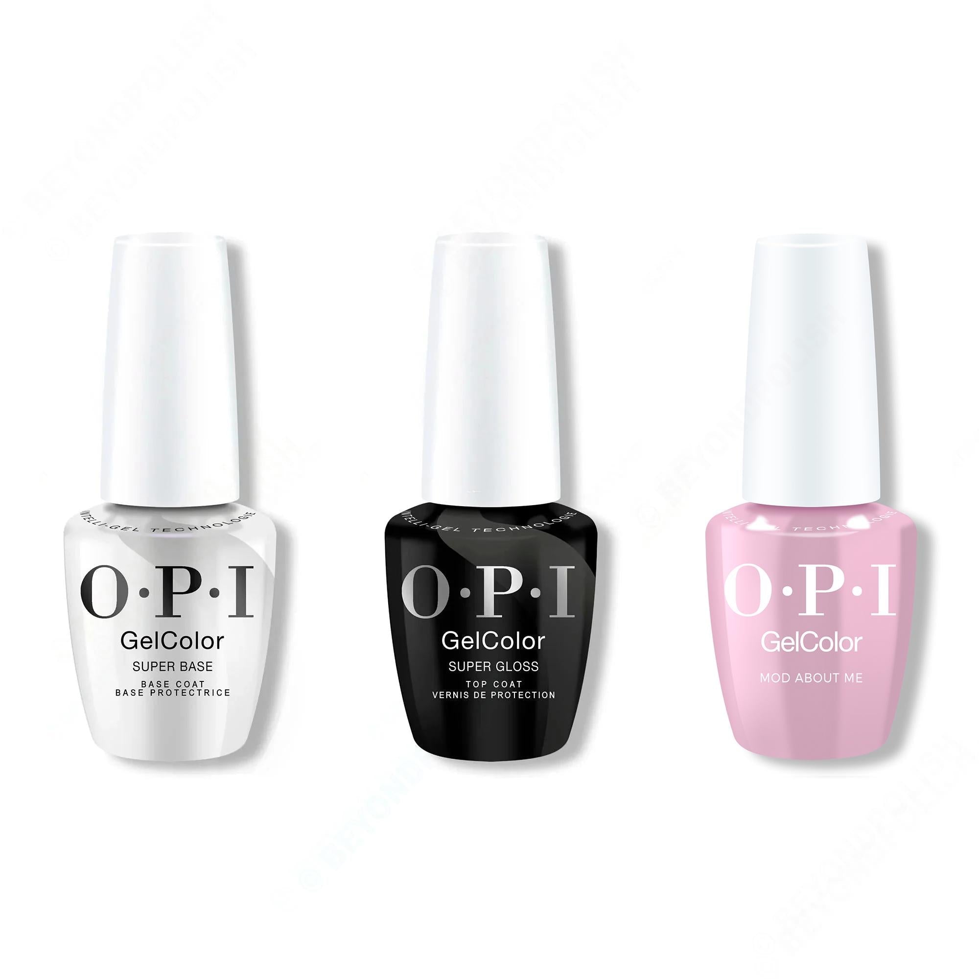 OPI GelColor Intelli-Gel Combo - Super Base Coat, Super Gloss Top Coat & Mod About Me - OPIcons Spring 2026 - Long Lasting Formula