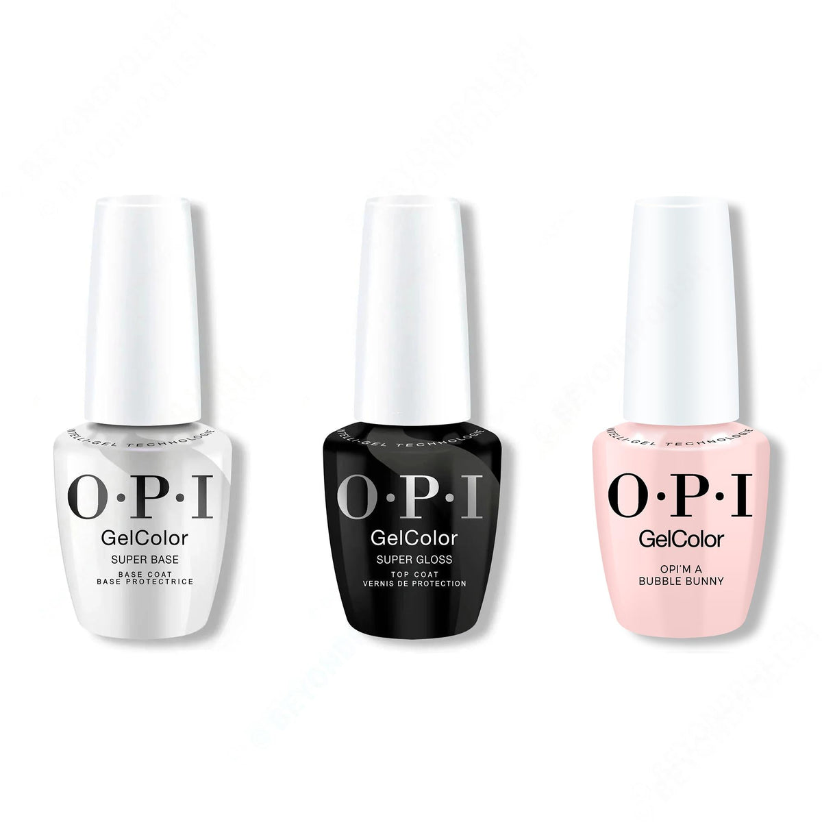 OPI GelColor Intelli-Gel Combo - Super Base Coat, Super Gloss Top Coat & OPI'm a Bubble Bunny - OPIcons Spring 2026 - Long Lasting Formula