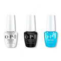 OPI GelColor Intelli-Gel Combo - Super Base Coat, Super Gloss Top Coat & Sky Blue's the Limit - Long Lasting Formula