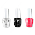 OPI GelColor Intelli-Gel Combo - Super Base Coat, Super Gloss Top Coat & Strawberry Margarita - Long Lasting Formula