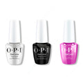 OPI GelColor Intelli-Gel Combo - Super Base Coat, Super Gloss Top Coat & Ultra Violet Daze - Long Lasting Formula