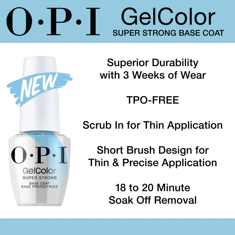 OPI GelColor Intelli-Gel - Super Strong Base Coat 0.5 oz - Long Lasting Formula