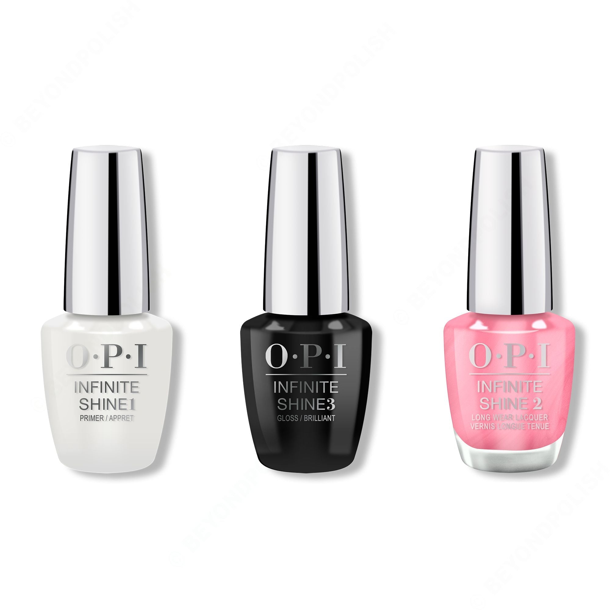 OPI - Infinite Shine Combo - Base, Top & Aphrodite's Pink Nightie - Long Lasting Formula