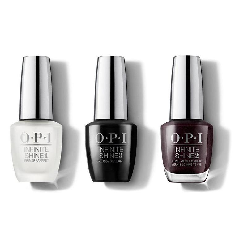 OPI - Infinite Shine Combo - Base, Top & Black To Reality 0.5 oz - Long Lasting Formula