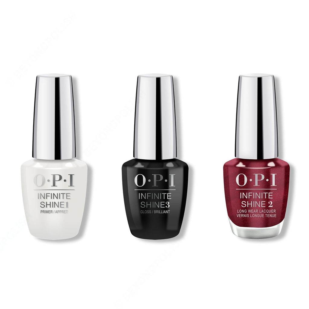 OPI - Infinite Shine Combo - Base, Top & Bogota Blackberry - Long Lasting Formula