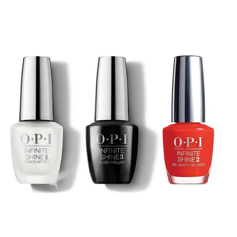OPI - Infinite Shine Combo - Base, Top & Can't Tame A Wild Thing - Long Lasting Formula