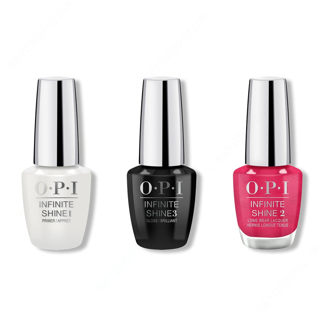 OPI - Infinite Shine Combo - Base, Top & Cha-Ching Cherry - Long Lasting Formula