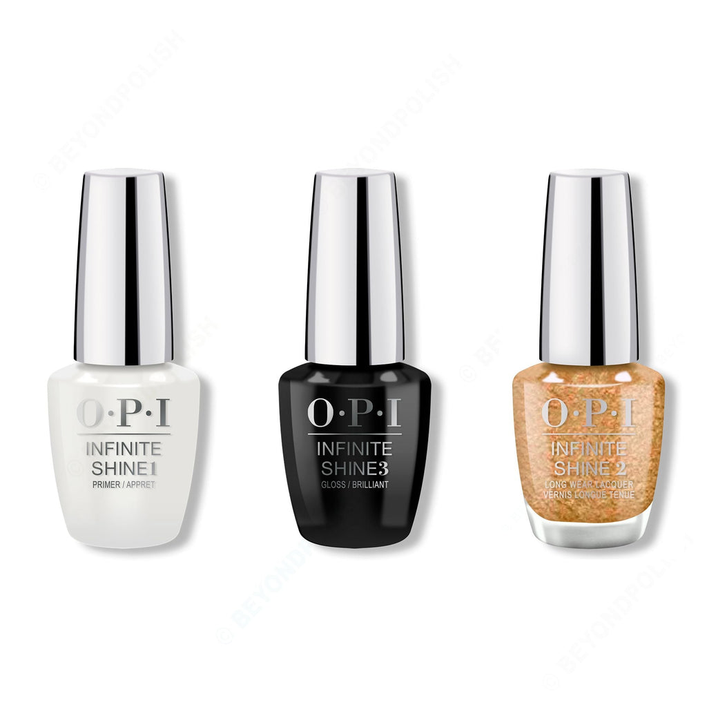 OPI - Infinite Shine Combo - Base, Top & Five Golden Flings - Long Lasting Formula