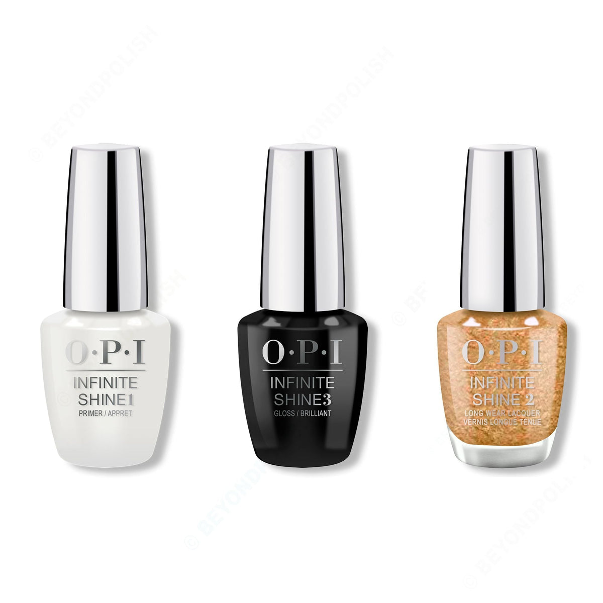 OPI - Infinite Shine Combo - Base, Top & Five Golden Flings - Long Lasting Formula
