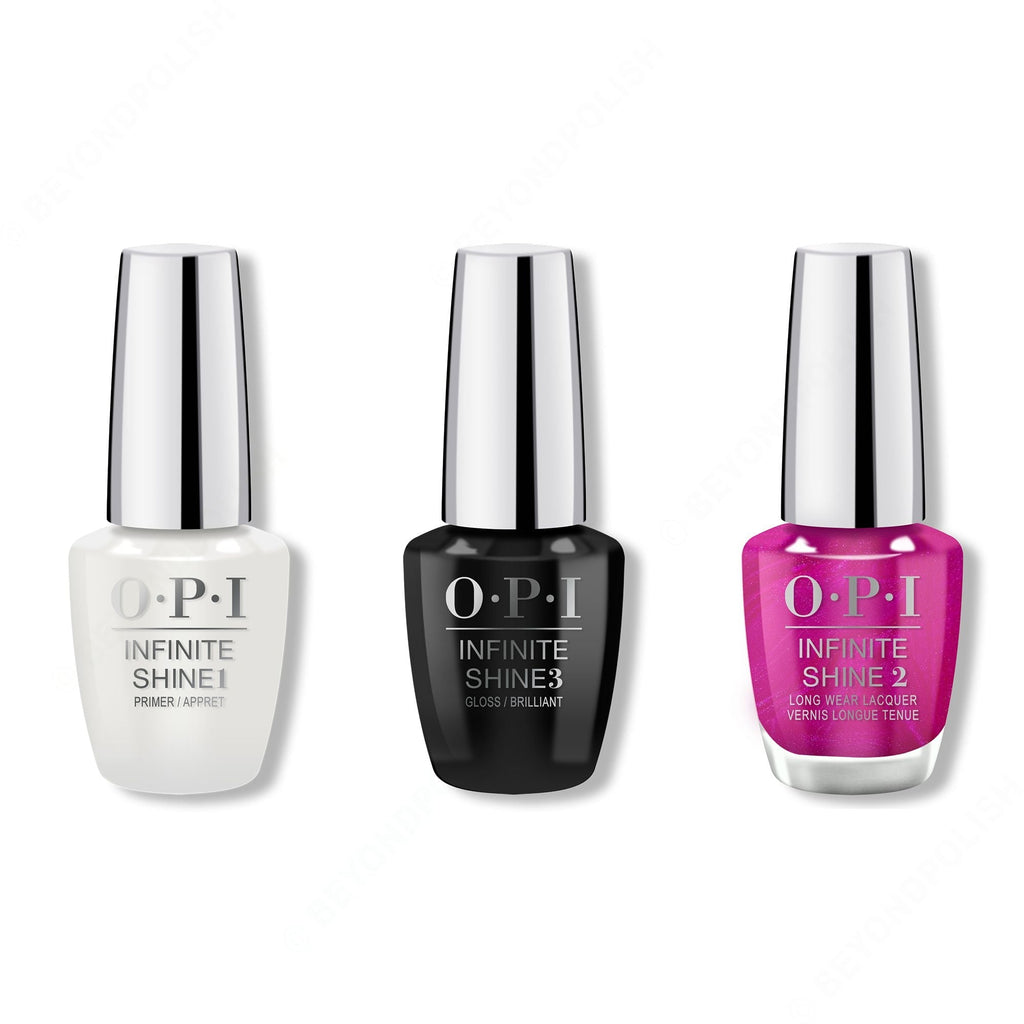 OPI - Infinite Shine Combo - Base, Top & Flashbulb Fuchsia - Long Lasting Formula