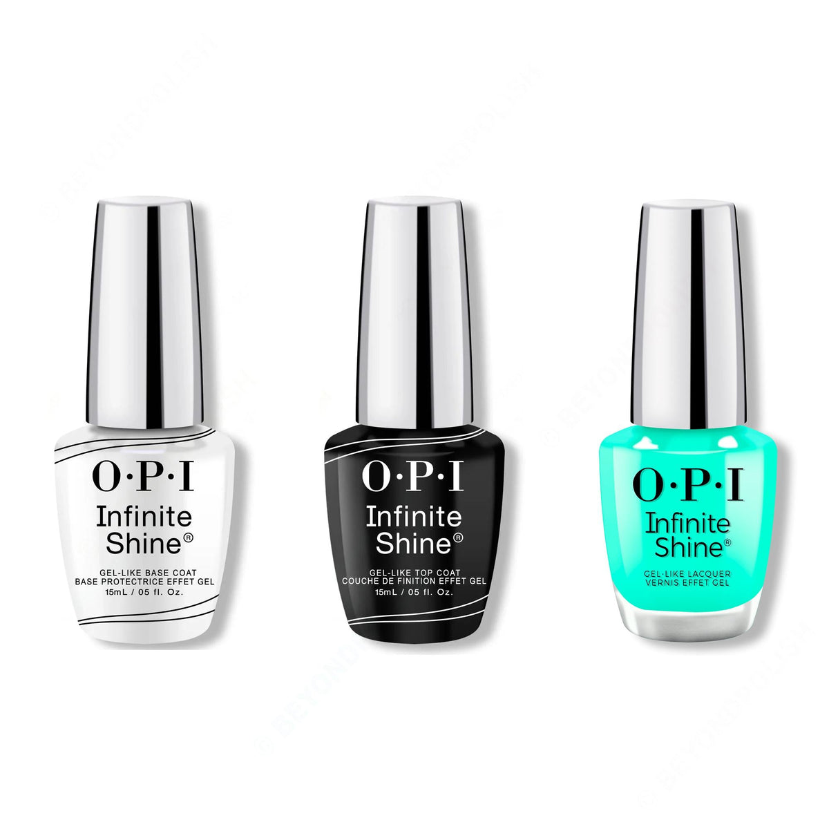 OPI - Infinite Shine Combo - Base, Top & Follow the Ice Green Truck - Long Lasting Formula