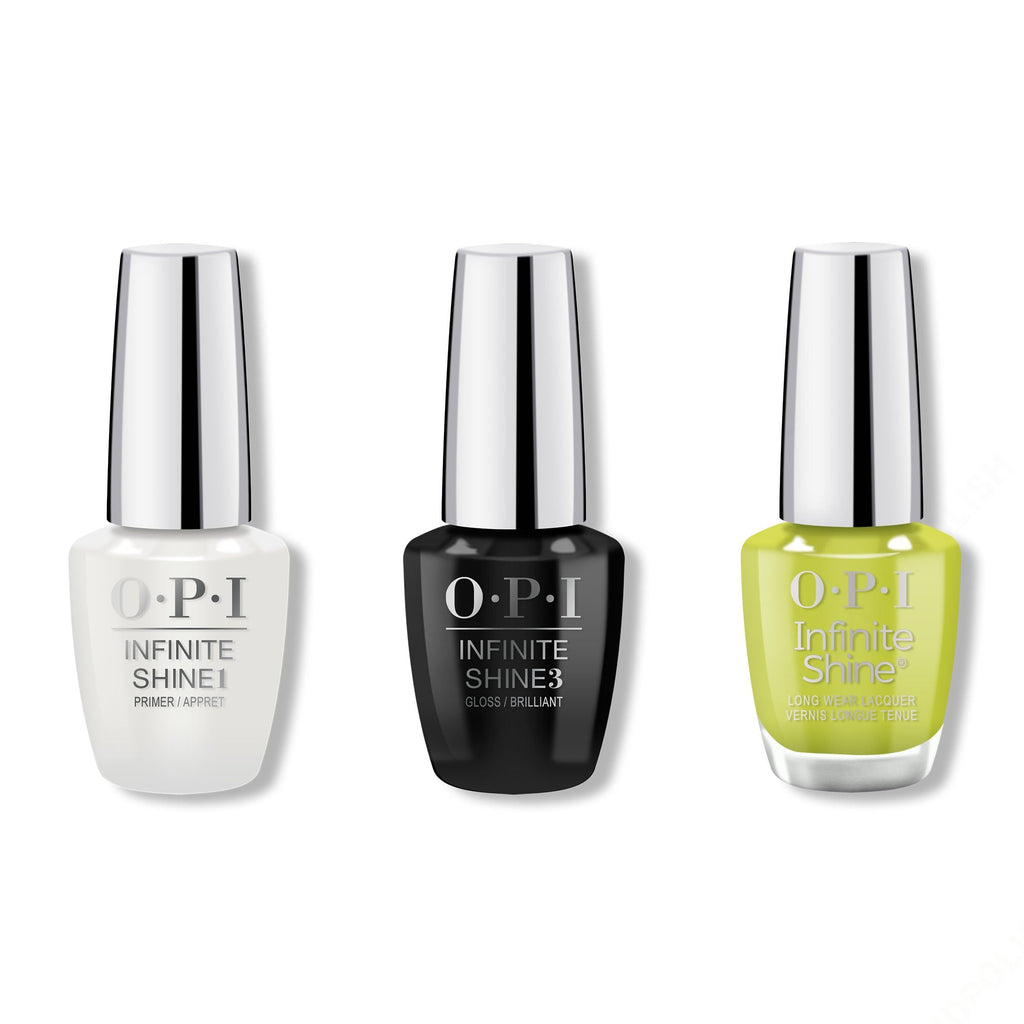 OPI - Infinite Shine Combo - Base, Top & Get in Lime - Long Lasting Formula