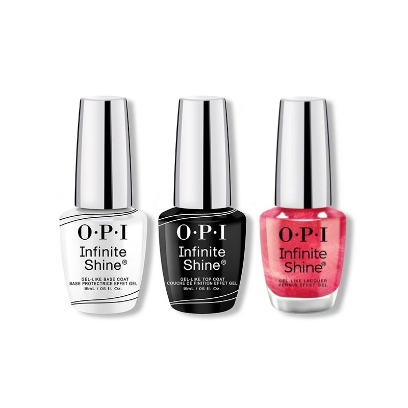 OPI - Infinite Shine Combo - Base, Top & Good Redputation - Long Lasting Formula