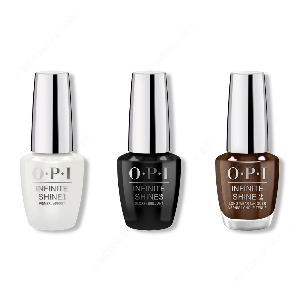OPI - Infinite Shine Combo - Base, Top & Hot Toddy Naughty - Long Lasting Formula