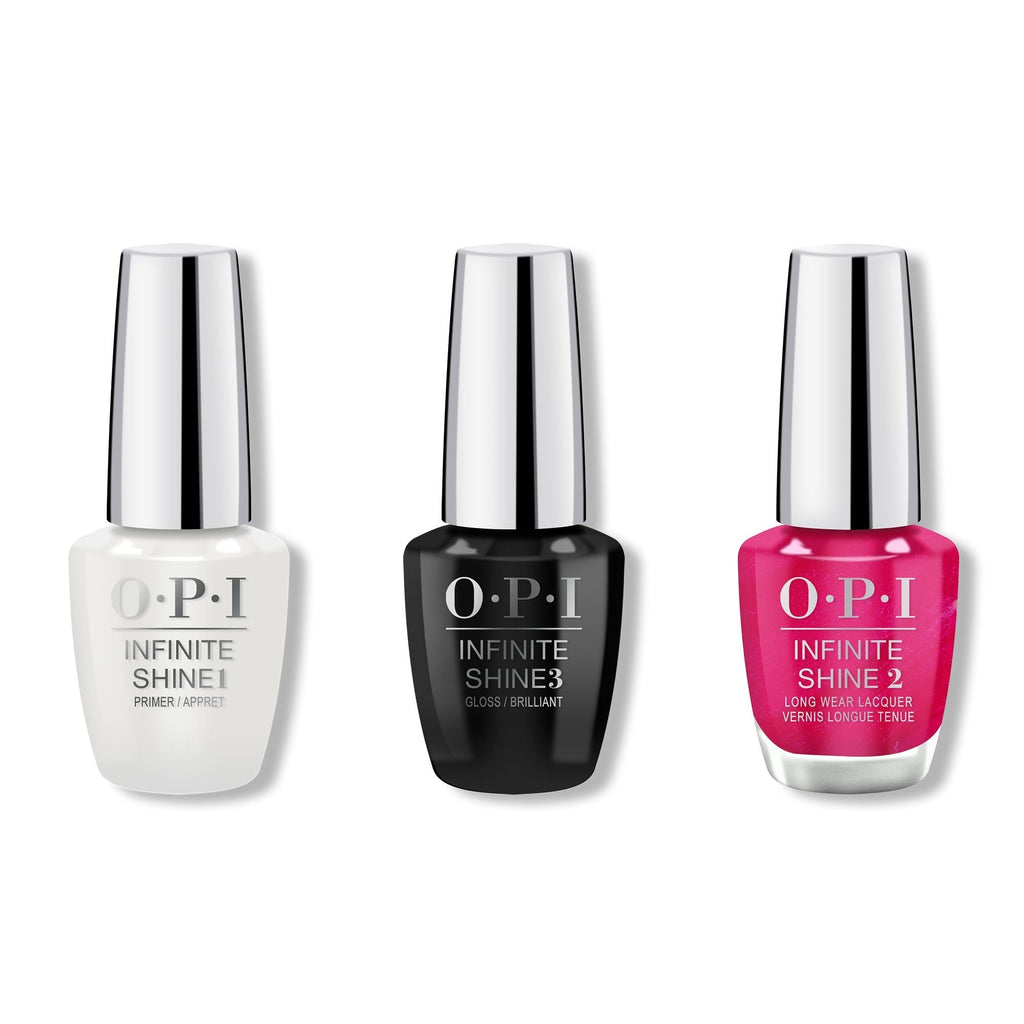 OPI - Infinite Shine Combo - Base, Top & Pompeii Purple - Long Lasting Formula